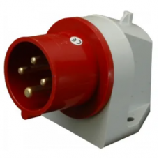 Вилка вбудована кутова (силовий роз'єм) ER-3243  IP44 (32A, 400V, 3P+PE)